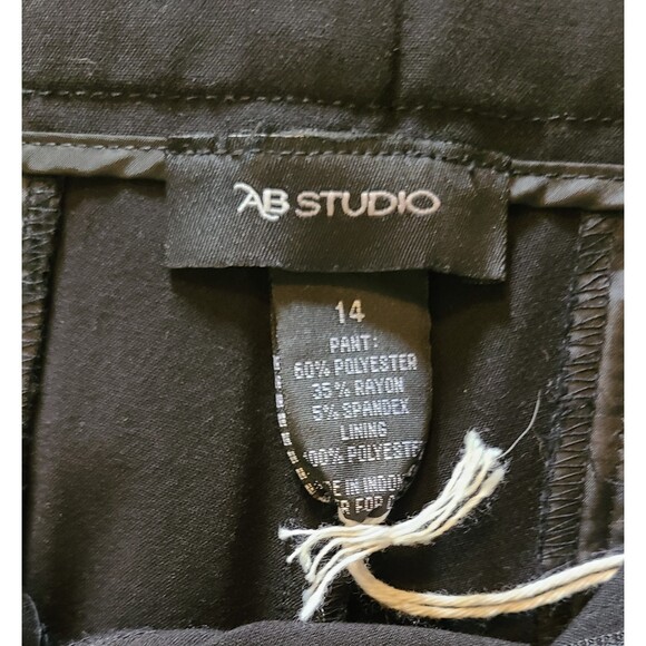 AB Studio NWT Milan Black Low-Rise Subtle Flare Leg Stretch Dress Pants, Size 14 - Picture 7 of 7